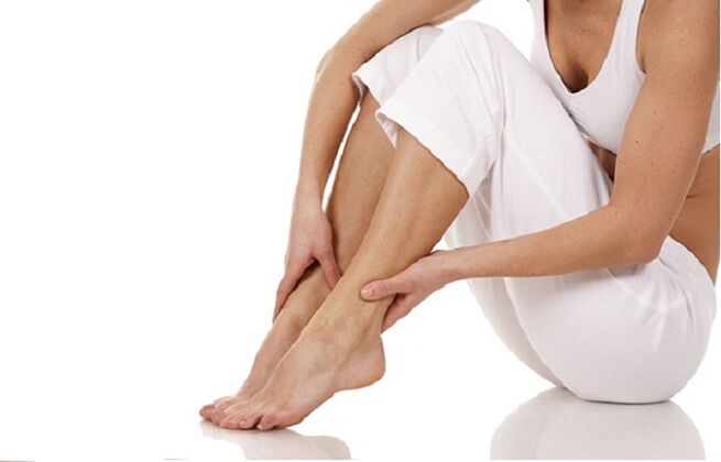 self-massage of legs for the prevention of varicose veins